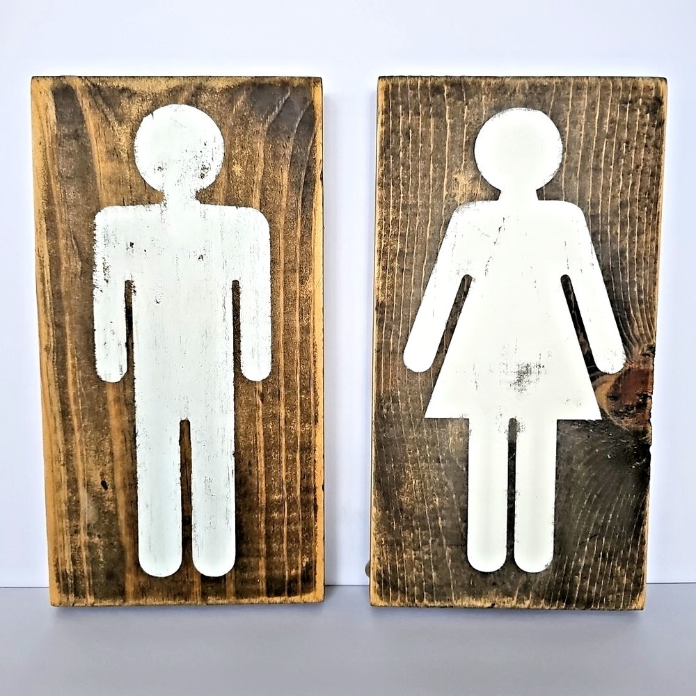 Handmade Farmhouse‎ Bathroom Signs Men Women Wedding Restaurant Rustic 1902